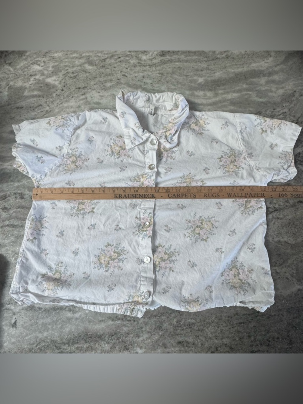 Vintage Loungerie Floral Pajama Set M/L Made in USA Cottagecore Button (I1) - Picture 6 of 12